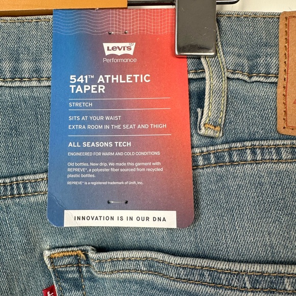 Levi’s Men 541 Athletic Taper (Stretch) Jeans Big Tall Size 48 Length 34 stretch - Picture 2 of 4